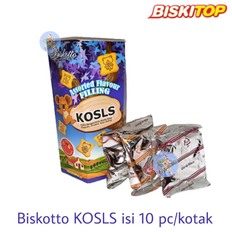 Biskitop Biskotto KOSLS Assorted Flavor Filling Cookies isi 10 bj/kotak