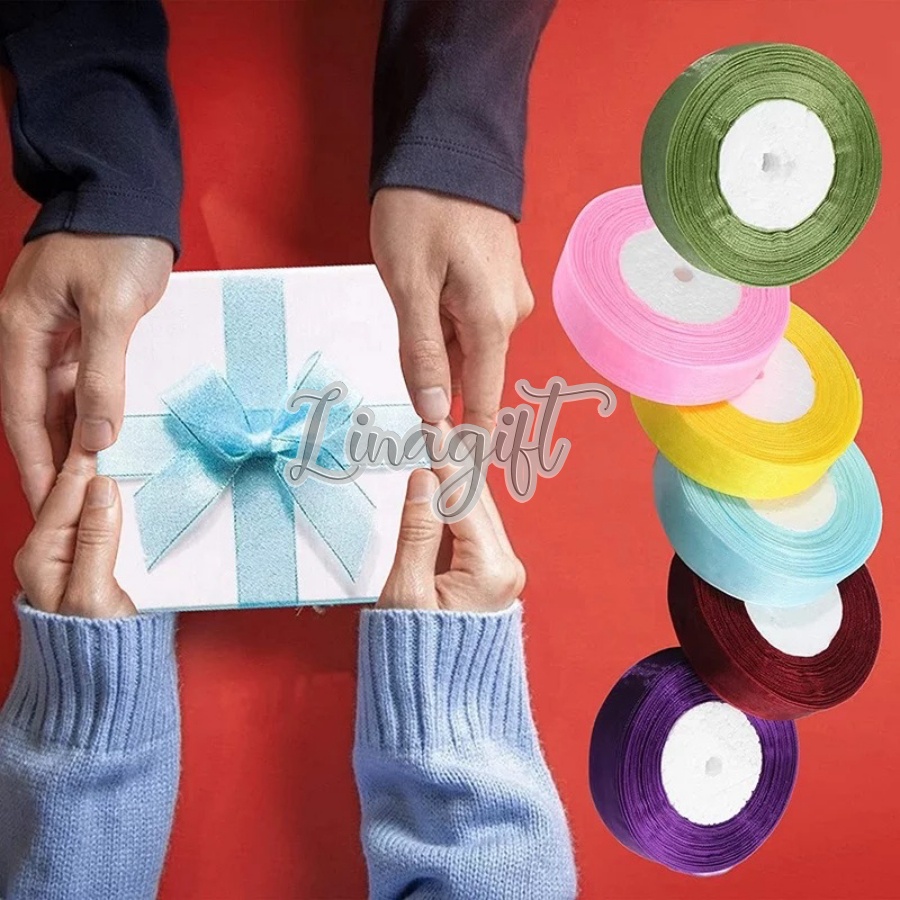 ( 3 Meter ) PITA ORGANDY POLOS 3/4 IN - PITA ORGANDI 2 CM 0.75 INCH HIASAN DEKOR DEKORASI KADO BINGKISAN SOUVENIR GOODIE BAG PARSEL PARCEL HAMPERS