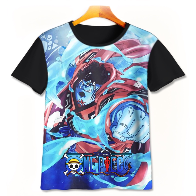 Kaos 3D Anak | Baju Printing | Kaos 3D - Kaos Anime One Piece Karakter Jinbei - Kaos Printing Anak 3