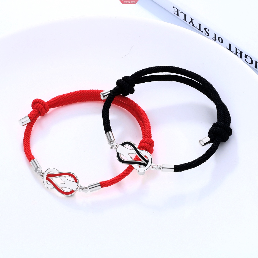 Gelang Cincin Tali Merah Dan Hitam Gelang fashion Sederhana Untuk Dua Orang Hadiah Hari Valentine Produk Perhiasan jewelry gift [ZXL]