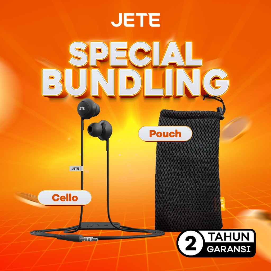 Headset Bass I Handsfree  I Earphone  JETE Cello - New Color Edition - Garansi 2Th
