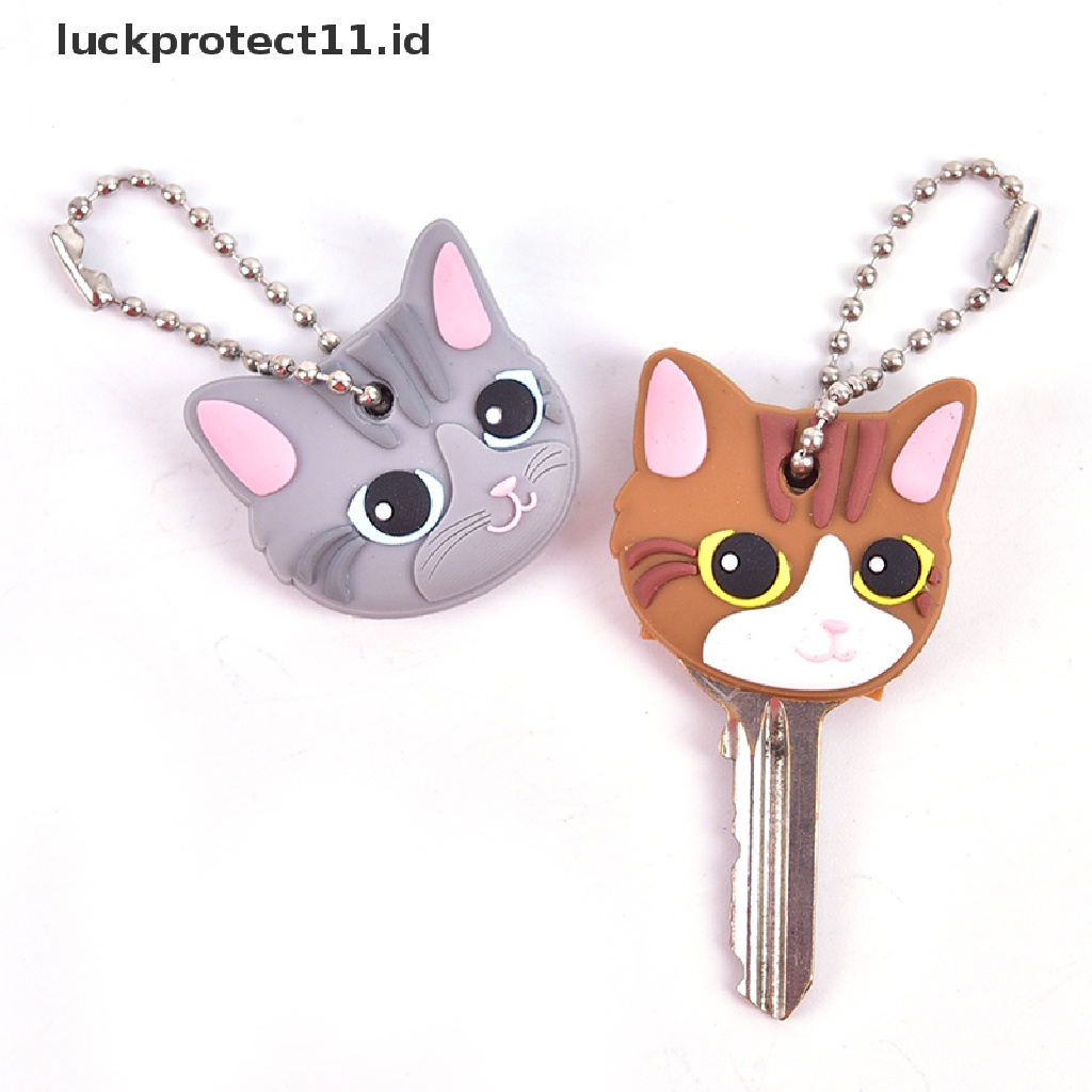 /Fashion Hot// Fashion// Lucu Lembut Silikon Animals Key Ring Cap Penutup Kepala Rantai Tali Telepon Gantungan Kunci.