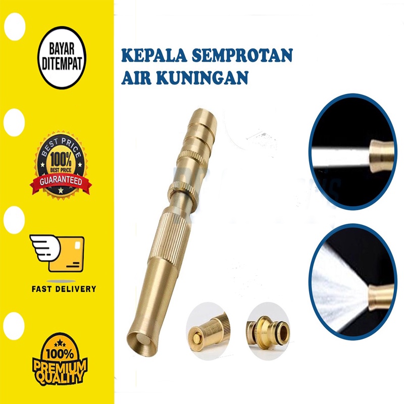 SEMPROTAN AIR LURUS KUNINGAN NOZZLE SPRAY HEAD CUCI MOTOR MOBIL SIRAM TAMAN SELANG 1/2 INCH