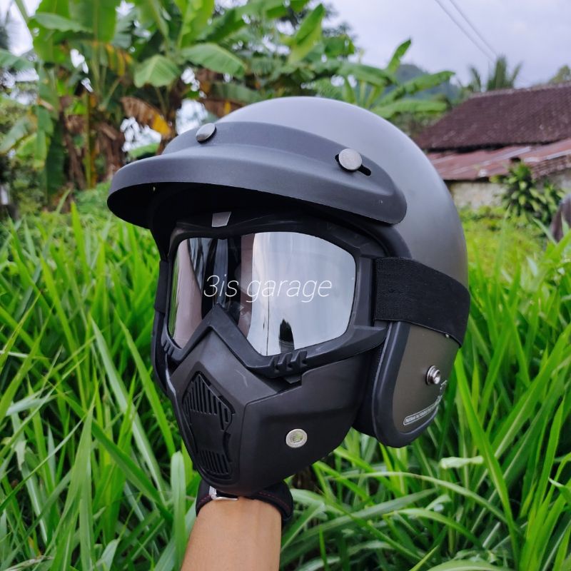 HELM RETRO BOGO GOGLE MASK TOPENG