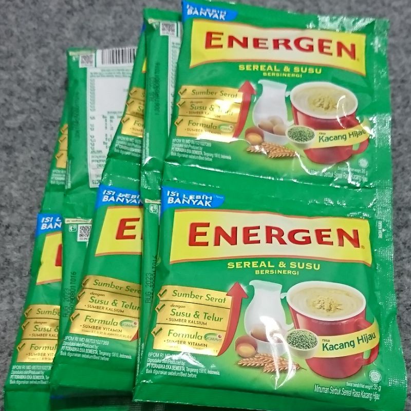 

Energen Sereal Rasa Kacang Hijau 1 Renteng isi 10 pcs/bungkus