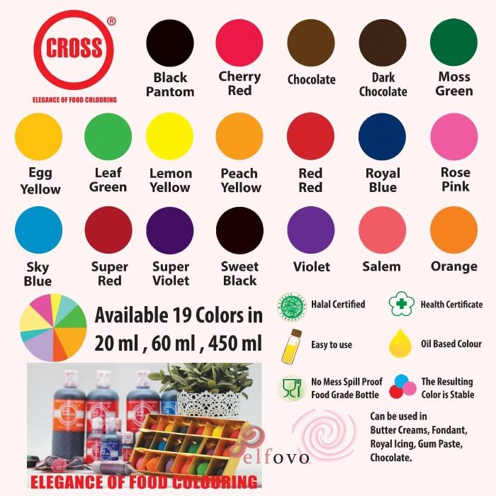 Cross Regular Pewarna Makanan Cair Oil Base / Food Color - 450Ml 043