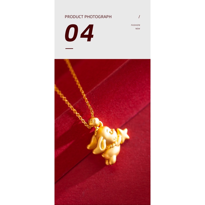 Goldkingdom Perhiasan Fashion Emas Asli Kadar 375Bangkok Aksesoris Ready Stock Kalung Kelinci Bintang Manis Dan Indah Memegang Rantai Klavikula Kelinci Anti Karat Untuk Wanita