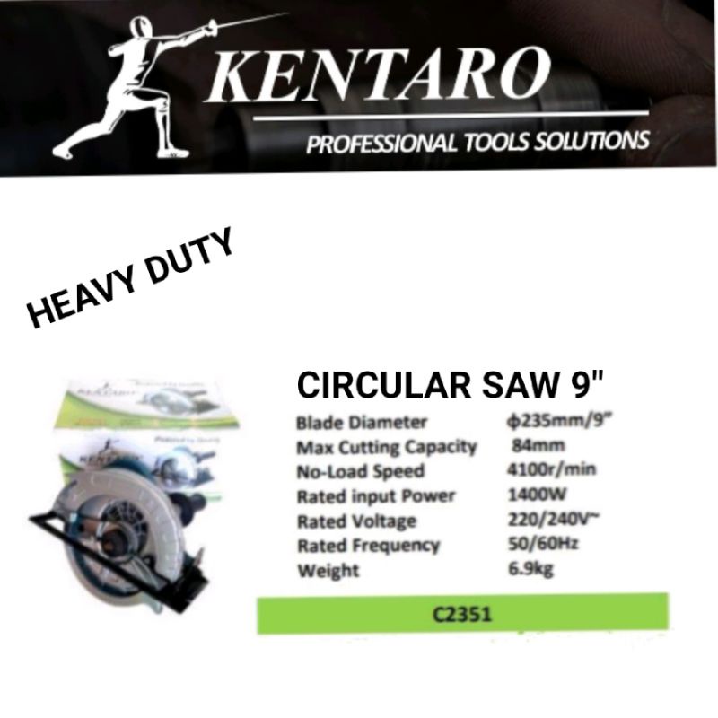 circular saw 9" C2351 heavy duty kentaro Japan quality