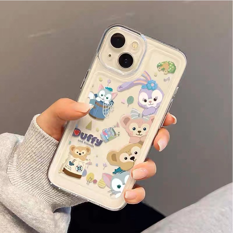 IPHONE Hewan Lucu Casing Ponsel Lembut Transparan Kompatibel Untuk Iphone14 13 12 11 Pro XS Max X XR 7 8 Plus Shockproof Casing TPU Cover