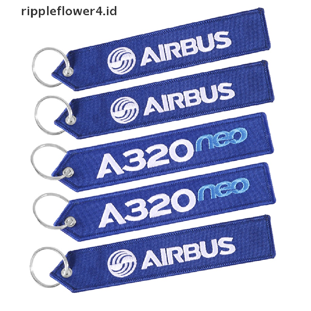 {rippleflower4.id} 1pc Airbus Gantungan Kunci Tali Telepon Bordir A320 Aviation Key Ring Chain Untuk Aviation Gift Strap Lanyard Untuk Tas Ritsleting~