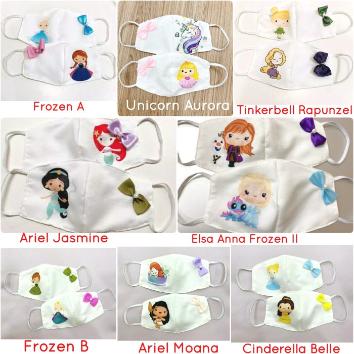 Bantal Disney Mask Masker Lampu Led Musik Baby Shark Anak Bisa Cuci & Filter