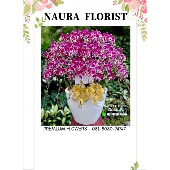 rangkaian bunga meja /bunga anggrek/anggrek premium /kado bunga/bunga asli /Orchid 001