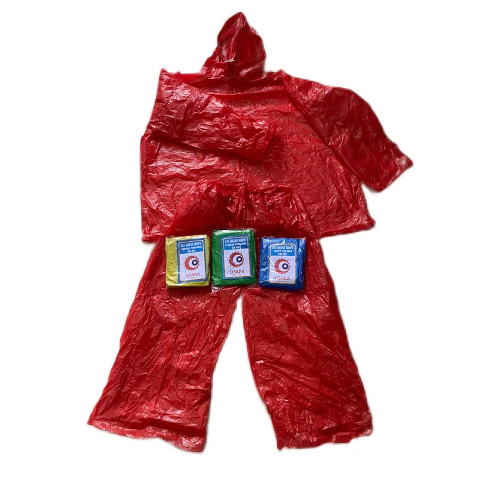 Jas Hujan Plastik Jaket Celana Ponco Murah HDPE