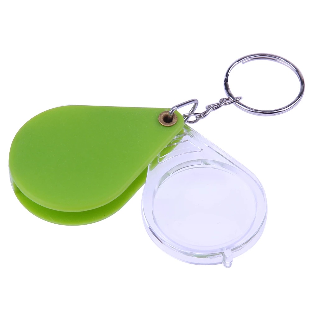 Untuk Gantungan Kunci Mobil, Tas Kreatif Handheld Alat Pembesar Gantungan Kunci Dekorasi Liontin Pria Gantungan Kunci Aksesoris Plastik Portabel Lipat 10X Magnifier Keychain Wanita