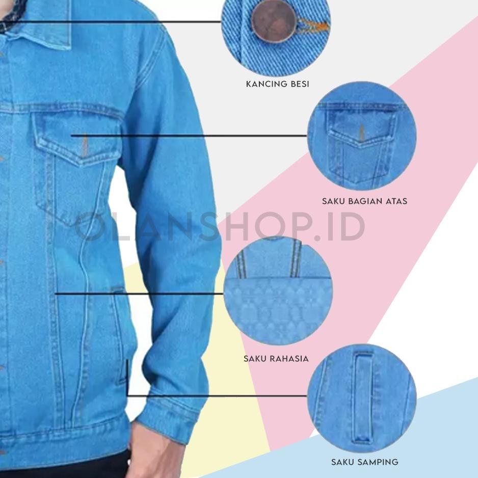 Terbaik JAKET JEANS  PRIA WANITA LEVIS HITAM BEST SELLER SANDWASH DILAN GROSIR MURAH SENWASH SNOW DE