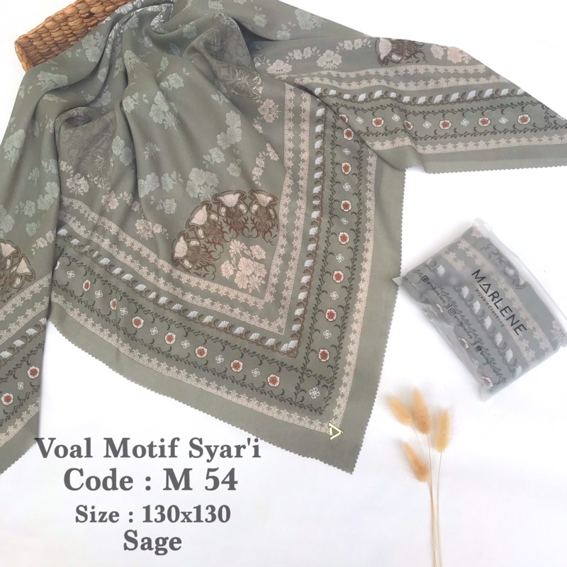 Marlene - Hijab Segiempat Voal Motif Jumbo Syar’i (Paket Reseller)