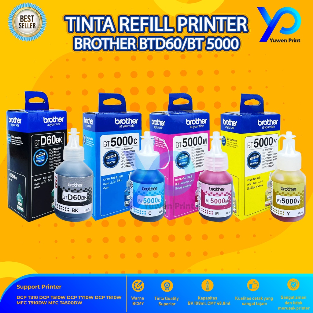 Tinta Brother BTD60 Black For Printer DCP T310 T510W T710W T810W