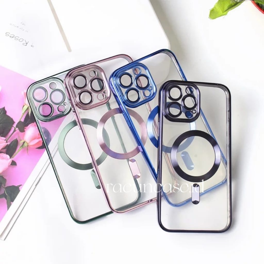 (PACKING PRESS) Case Magsafe Electroplating Metalic Magnetic dengan pelindung kamera  For IPHONE 11 11 PRO 11 PRO MAX 12 12 PRO 12 PRO MAX 13 13 PROWireless Charging