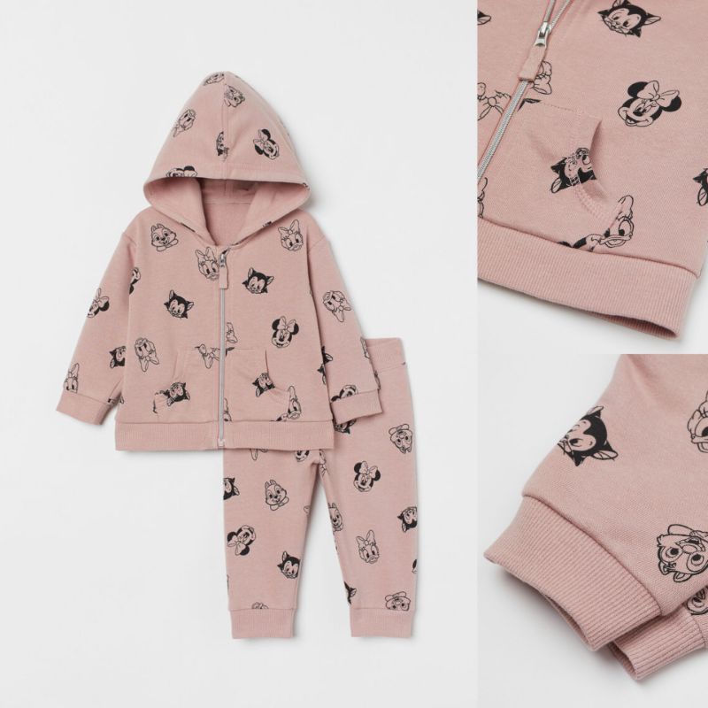 H&M SALE 2 piece sweatshirt set - Light pink / Minnie mouse