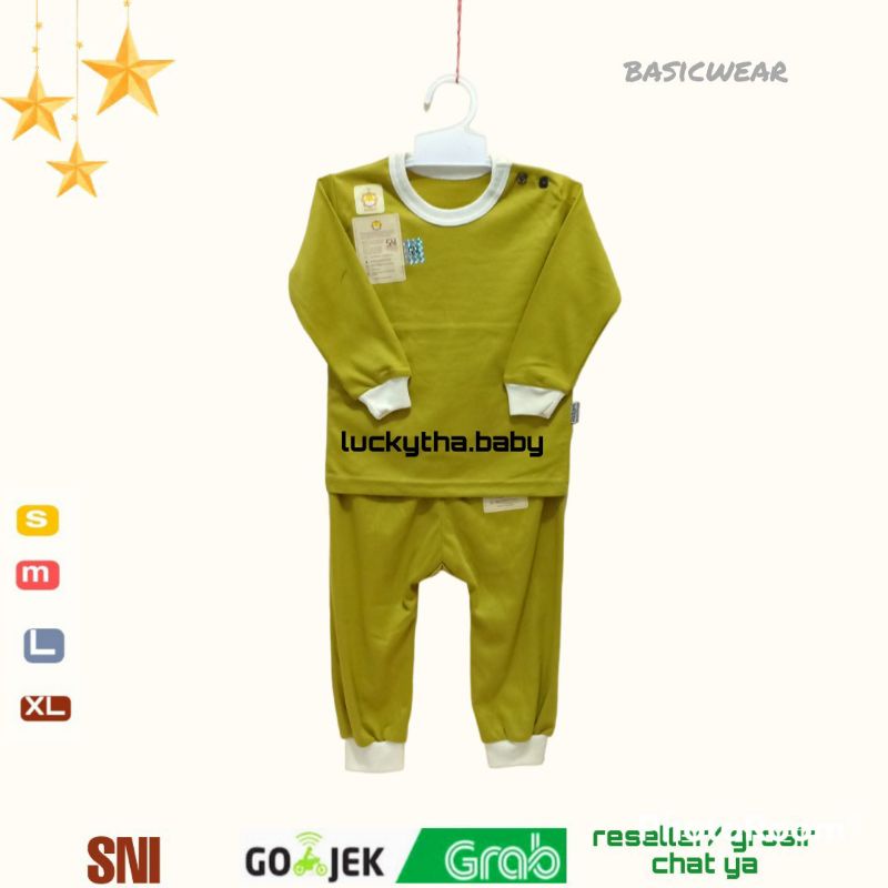 ridges- piyama anak ridges polos woodland series earth colors, cellestial, bahan katun / setelan panjang bayi unisex cewe dan cowo