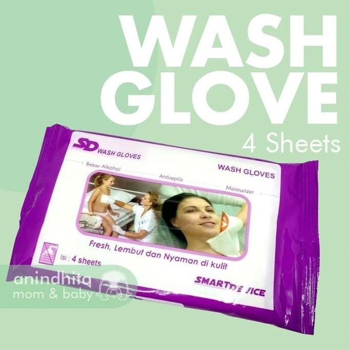 Sd Wash Gloves Isi 4Pcs Disposable Washlap Antiseptic