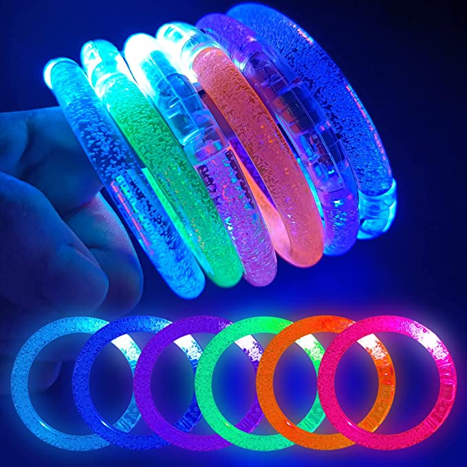 Gelang Pesta Menyala Kedip Nyala LED/ Warna Acak Glow In The Dark Neon Bangle Neon Fluorescence/Koncer Warna Warni Bercahaya Bercahaya