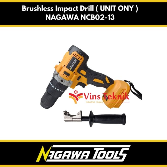 Mesin Bor Baterai 13Mm Cordless Impact Drill Ncb 02-13 Nagawa Ncb02-13