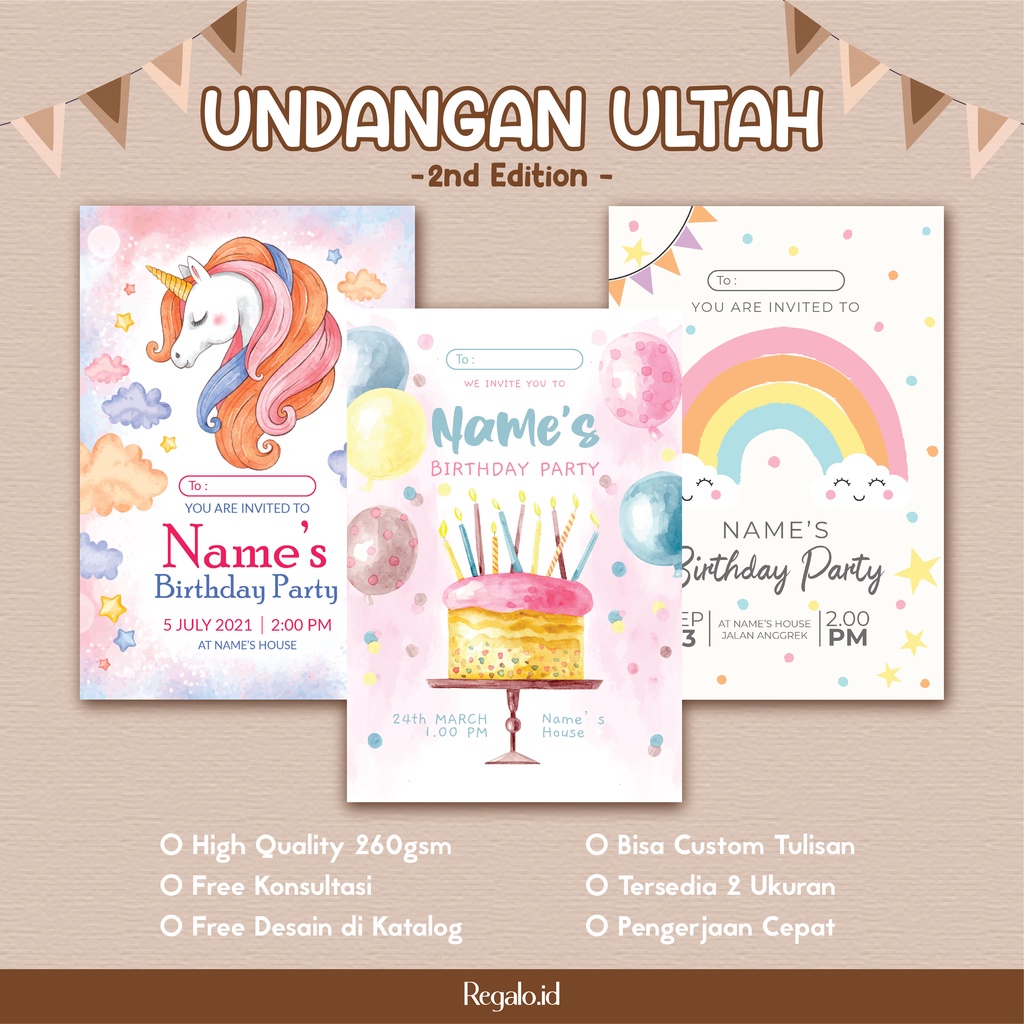 [BIRTHDAY INVITATION] Undangan Ulang Tahun Anak 2nd Edition | Custom Birthday Anak | Ultah Anak | Kartu Undangan