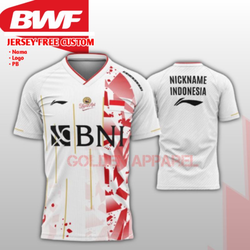BAJU JERSEY BADMINTON INDONESIA GINTING LINING 2022/ KAOS BULU TANGKIS
