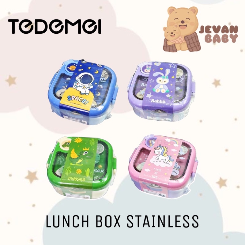 Tedemei Lunch Box Bento Stainless dengan Wadah Sup 750ml