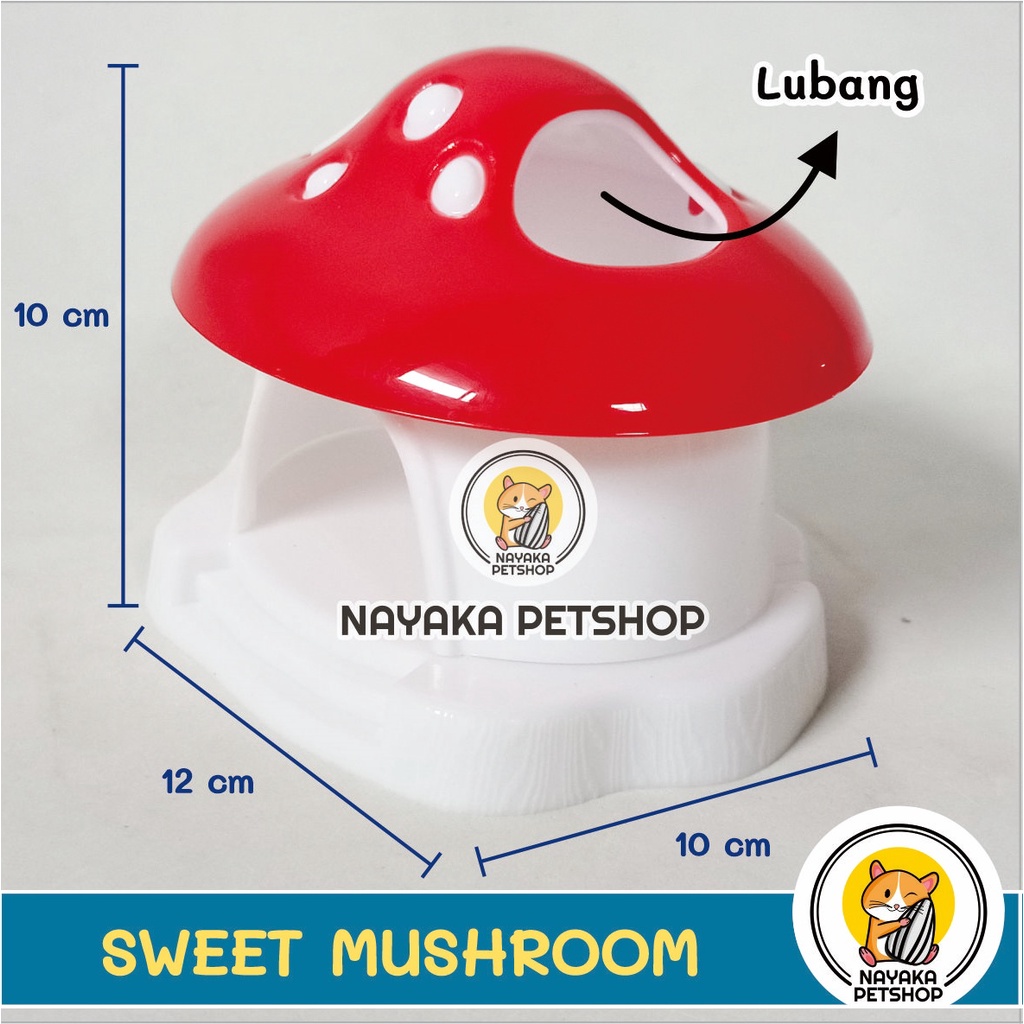 Sweet Mushroom Rumah Hamster Bentuk Jamur Mainan Tupai Hewan