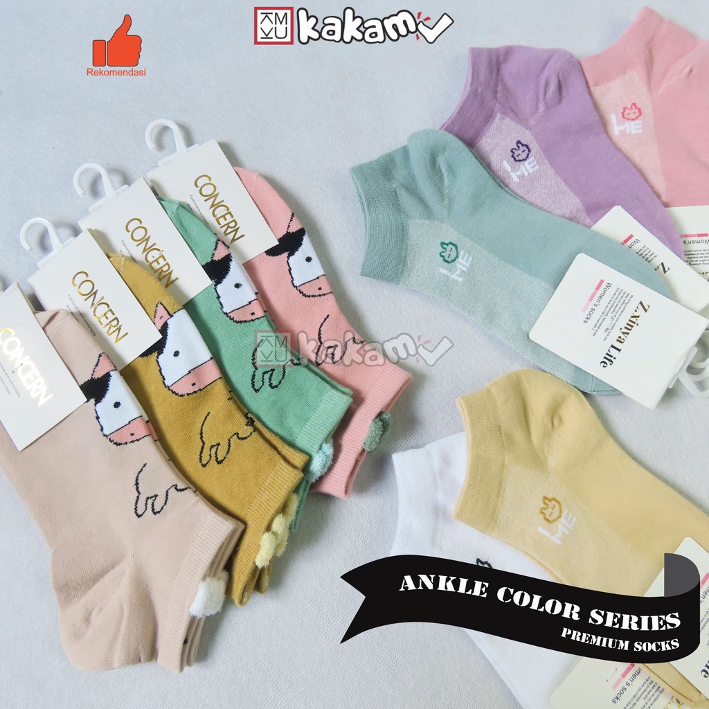 Kakamu Kaos Kaki Mata Kaki / Ankle Motif Animal Warna Warni