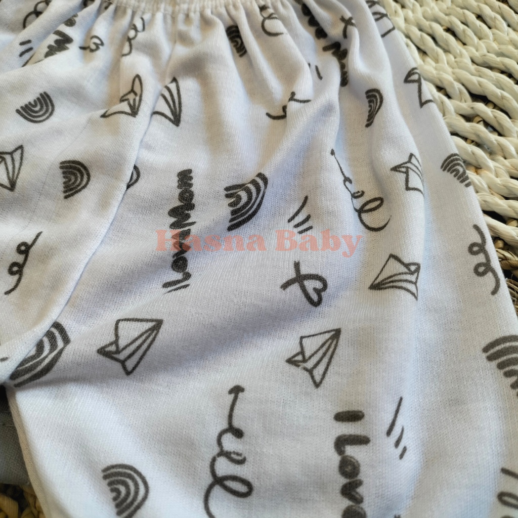 Paket 6Pcs, Setelan Baju Bayi Baru Lahir Kutung dan Celana Pop Kekinian Seri Abu Lucu - Juragan lebak