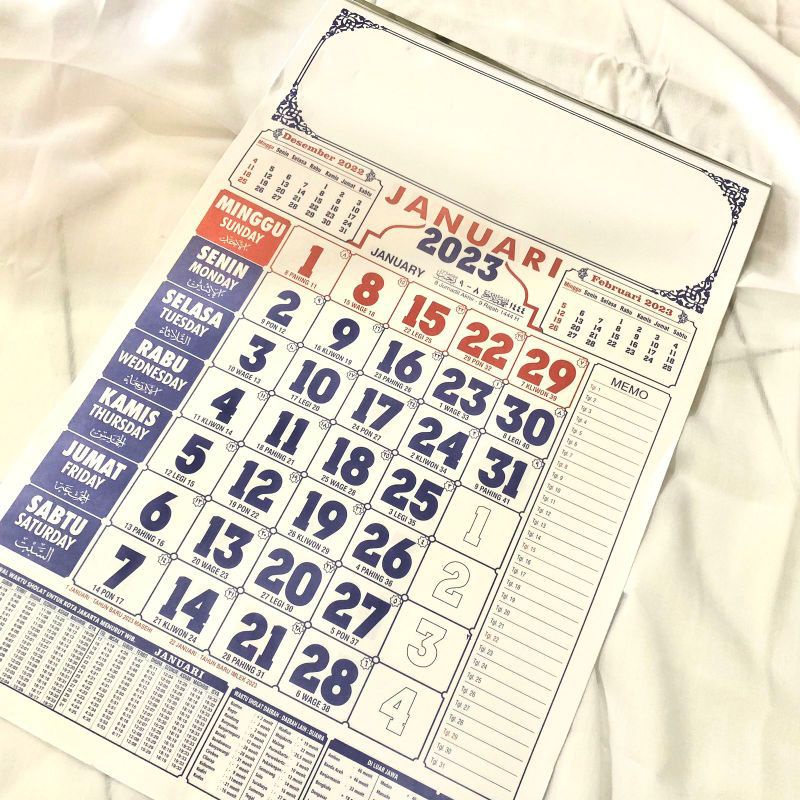 

kalender Masehi tahun 2023/ kalender dinding murah
