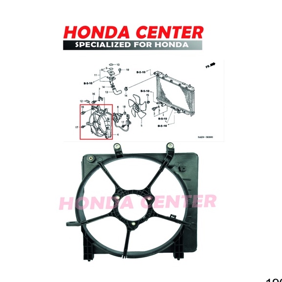 shroud fan rumah sarang kipas radiator honda jazz gd3 2004 2005 2006 2007 2008