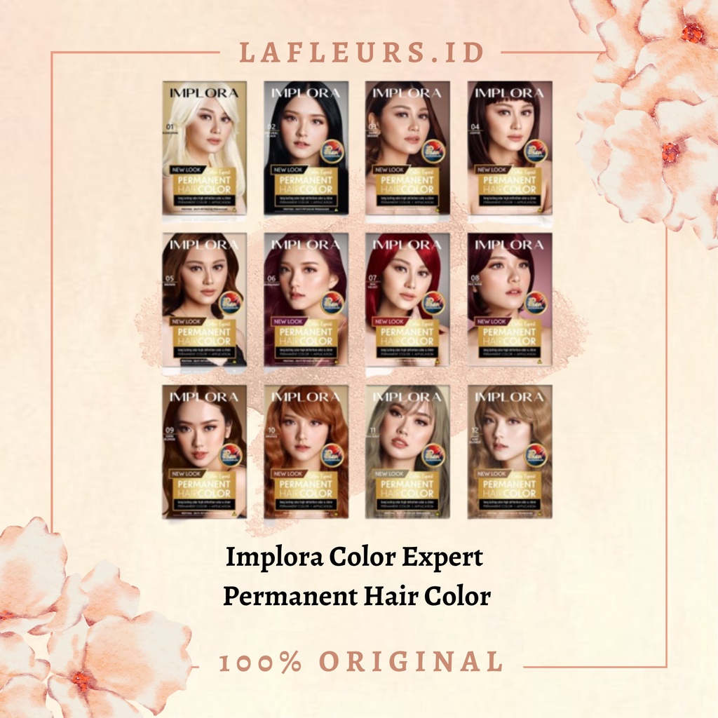 IMPLORA Permanent Hair Color No 11 Ash Grey / Cat Semir Pewarna Rambut Permanen Natural Alami