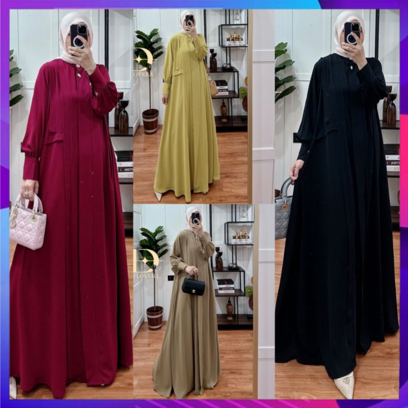 D'lovera Neva Dress Bahan Jasmine Arabian Gamis Busui Baju Wanita Muslimah Pakaian Cewek Fashion Per