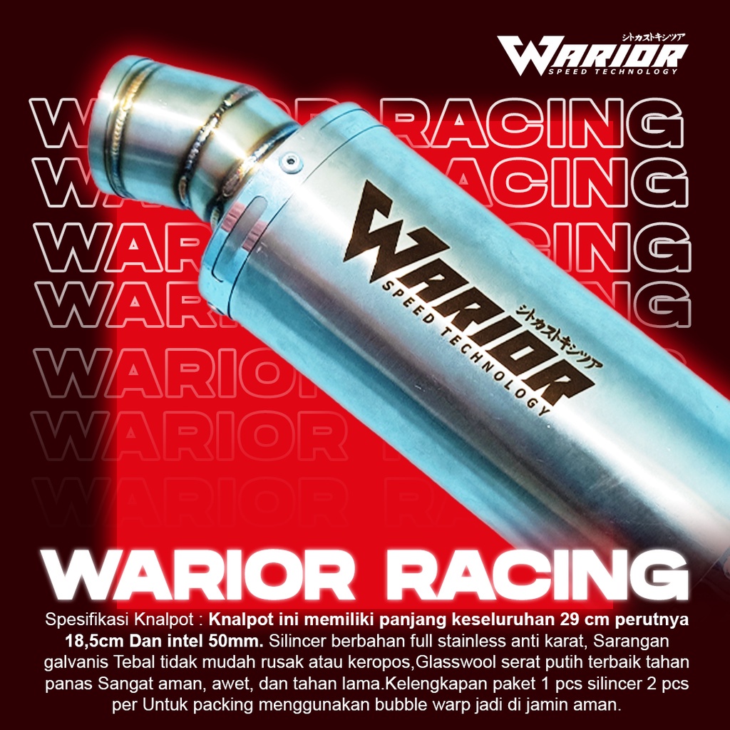 INLET 38 MM KNALPOT WARIOR RACING UNTUK VIXION SATRIA FU R15 V2 V3 CBR150 CB150 SONIC MEGAPRO BYSON 