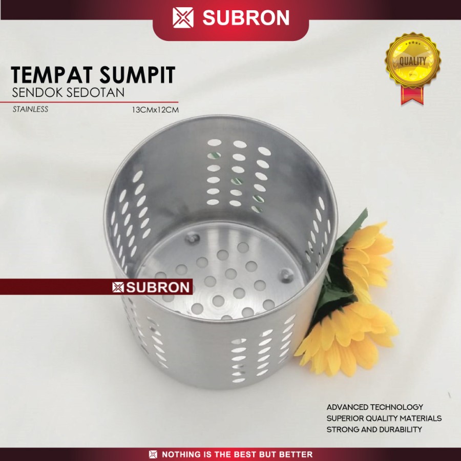 Tempat Sumpit Sendok Sedotan Stainless Steel Restoran - SUBRON