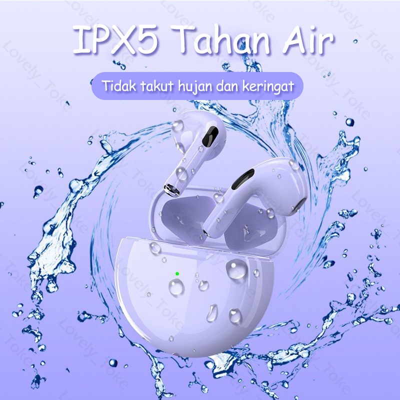 Pro 6 TWS Bluetooth Earphone with Mic HiFi Stereo Touch Earbuds Bluetooth Headset Sport Waterproof Hedset Bloetooth Henset Bluetooth Handset