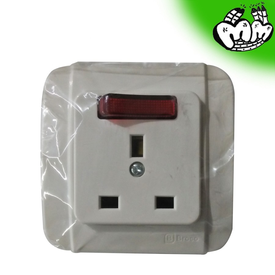 Stop Kontak Broco Galleo Colokan AC Dinding Tempel Putih