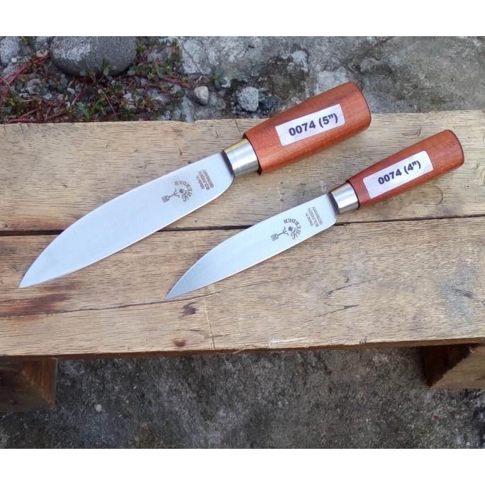 Pisau herder/ cap garpu gagang kayu 4" made in solingen germany lancip