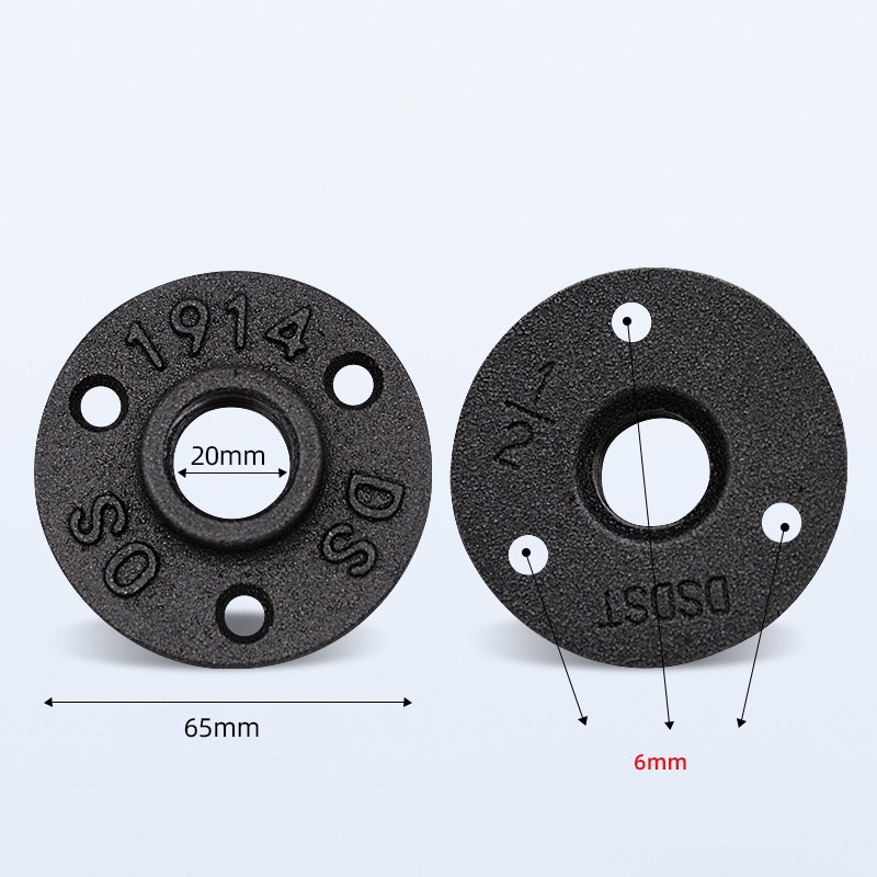 Flange Drat Fitting Floor Flange Besi Pipa Threaded Dinding Lantai Antik 1/2inch 3/4inch