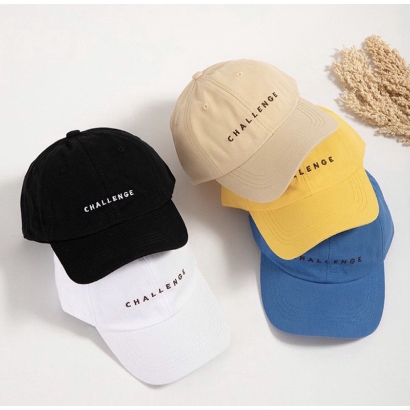 Topi Baseball Pria Wanita Dewasa Topi Challenge Hitam Cream Putih