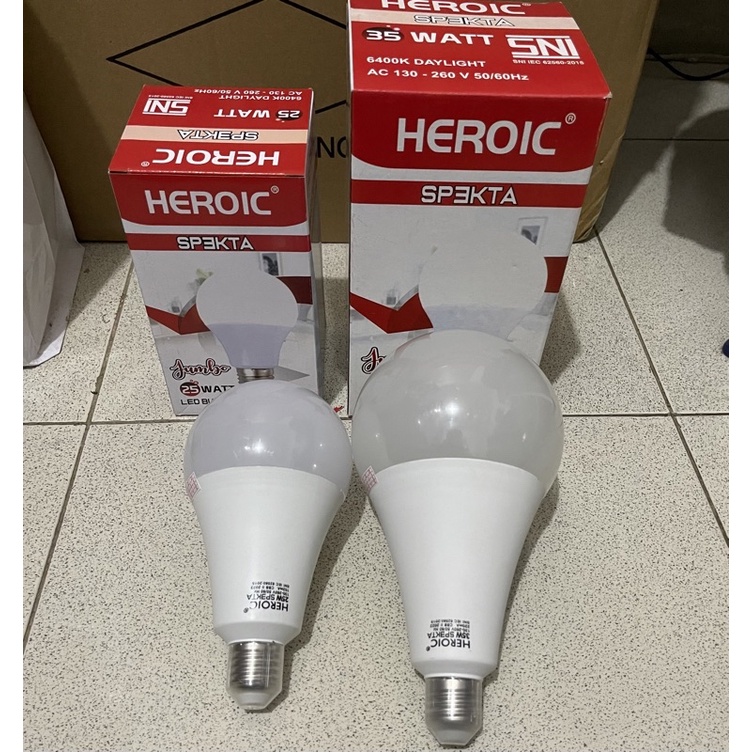 Led jumbo Heroic bulb 25w 35w sni bergaransi