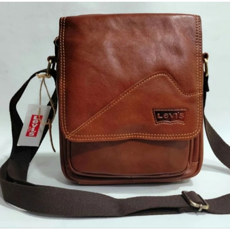 Tas selempang kulit asli pria/wanita import kulit sapi