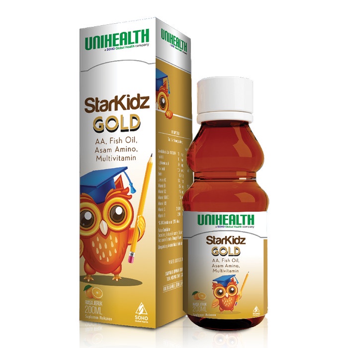 StarKids (Gold) Fish Oil Rasa Jeruk Multivitamin Anak 1-12 Minyak Ikan