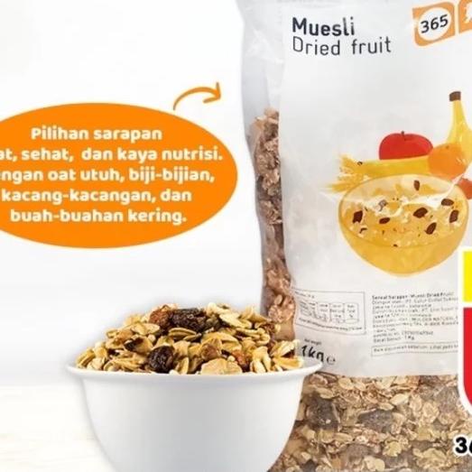 

Barang Terlaris 365 Muesli Dried Fruit Sereal Sarapan Buah Kering Oat Cereal [1KG] GGD*