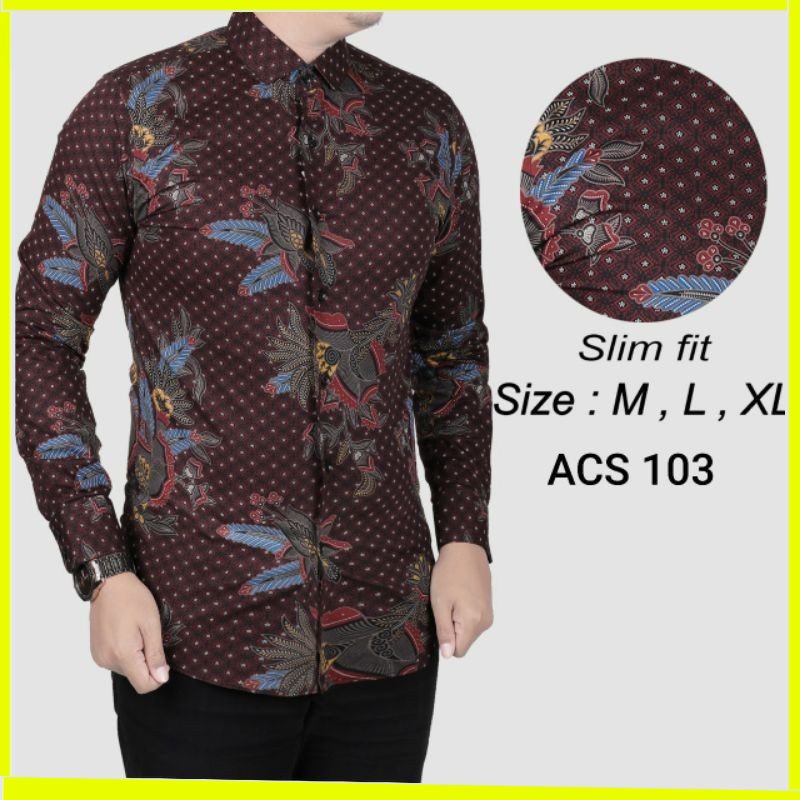 BAJU BATIK PRIA SLIM FIT MODERN ELEGAN KEMEJA BATIK PRIA SLIM FIT KATUN PREMIUM CBL949 PREMIUM KEMEJA BLD JAKARTA