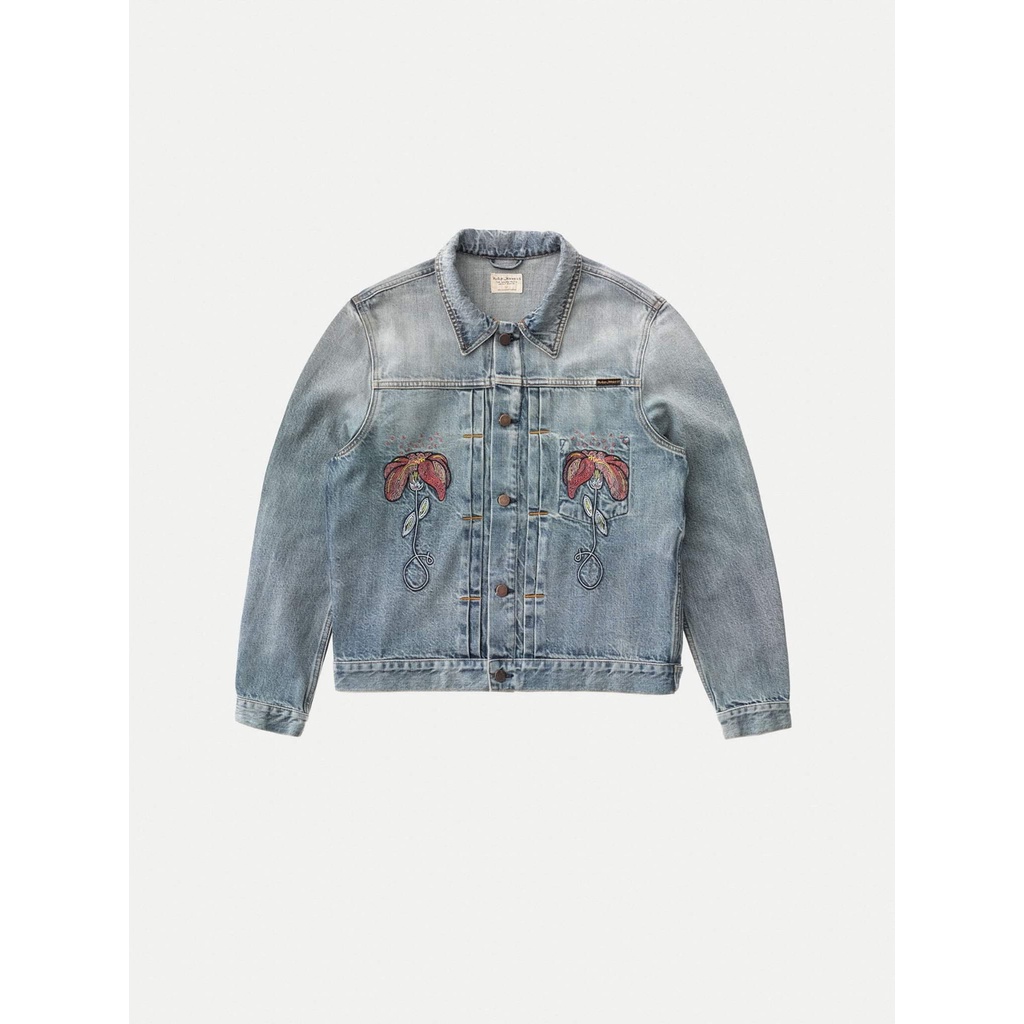 Vinny Flower Embo Denim Jacket - Nudie Jeans Co